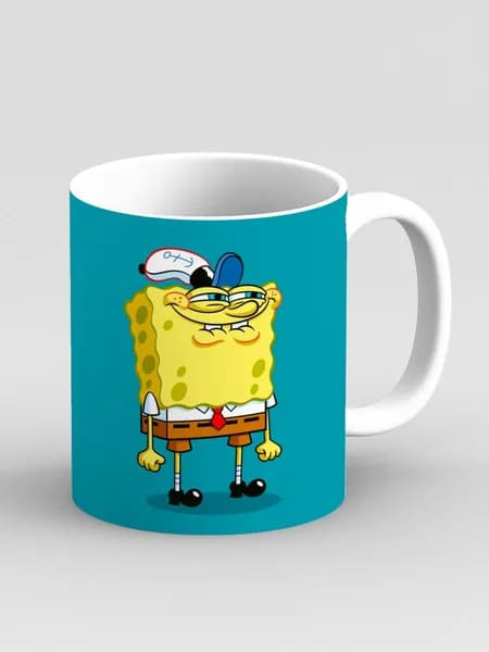 Кружка "Губка Боб. Спанч Боб. Sponge Bob, улыбается"