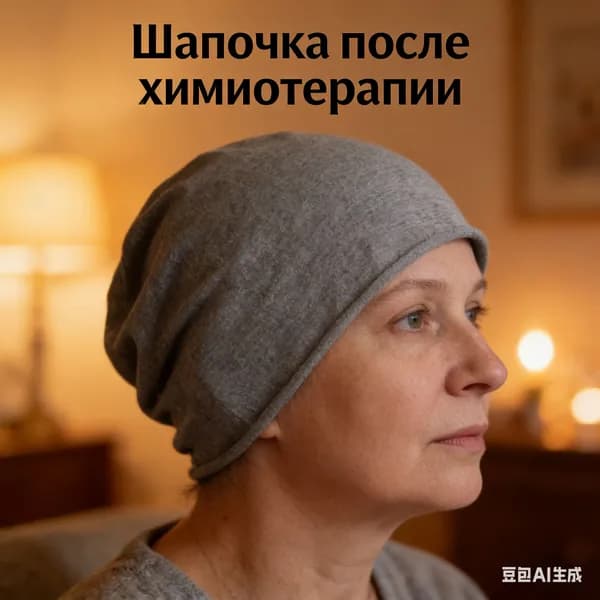 Шапочка после химиотерапииГоловной убор после химиотерапии "Комфорт", однослойная, тонкая, трикотажная шапка для онкопациентов, при выпадении волос и алопеции