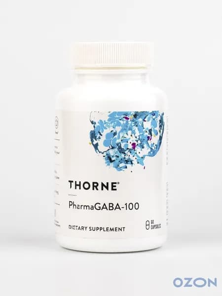 Гамма-аминомасляная кислота 100 мг (ГАМК), PharmaGABA-100, , 60 капсул