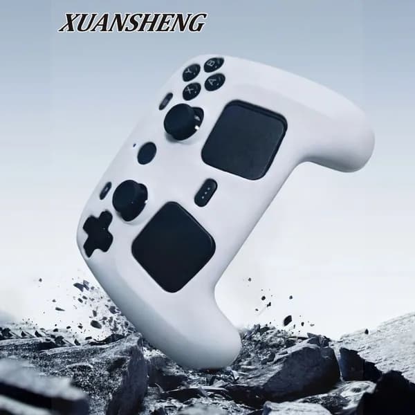 Силиконовый чехол для Steam Controller 2, белый, противоударный, с антискользящей текстурой