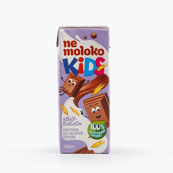 Коктейль на овсяной основе с добавлением какао 200 мл, Nemoloko Kids