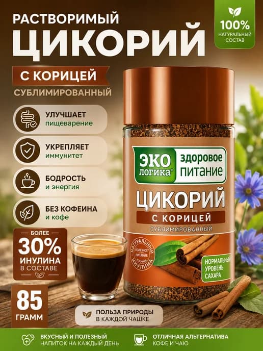 Цикорий Экологика сублимированный с Корицей 85г