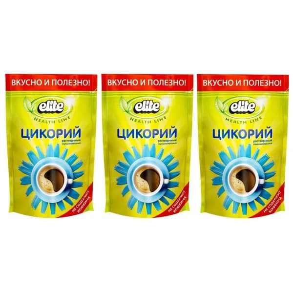 Elite Цикорий растворимый, порошкообразный, 100 г, 3 уп/