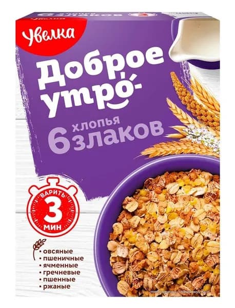 Увелка Хлопья мльтизерновые, тонкие, 350 гр./