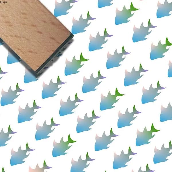 1 шт. квадратных деревянных штампов с резинкой для скрапбукинга Рыбы 40x15x15 мм