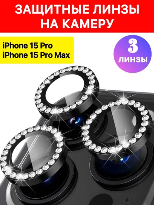 Защитные линзы на камеру iPhone 15 Pro Pro Max