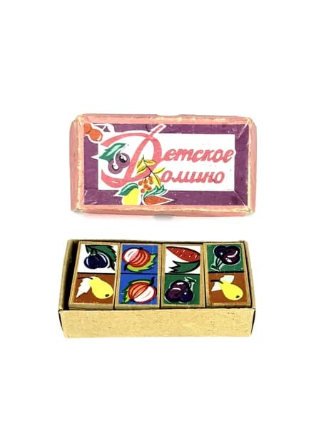 Настольная игра Детское ДОМИНО, дерево. СССР, винтаж, 1980 г.