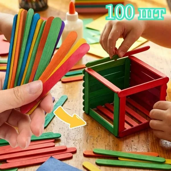 Деревянные палочки для игрушек, игрушки ручной работы, 100 шт.