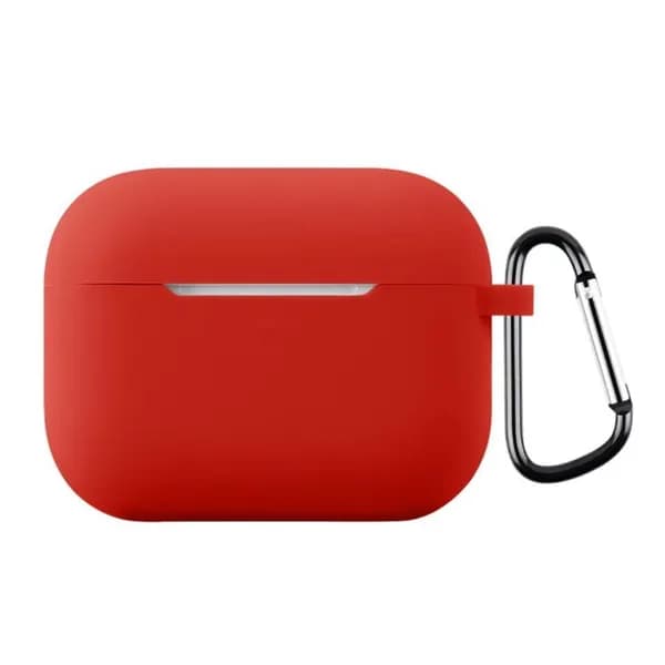 For AirPods Pro 3 Чехол для наушников Силиконовый защитный чехол для наушников AirPods Pro 3 с крючком толщиной: 1,3 мм (красный)