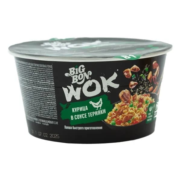Лапша Big Bon Wok с курицей и соусом терияки 85 г