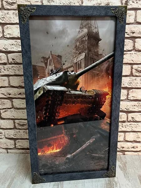 Нарды стеклянные "Танки" RS, большие 60 на 60 см, из натурального дерева, игровое поле под стеклом, обтянуты экокожей премиум класса, нарды большие деревянные