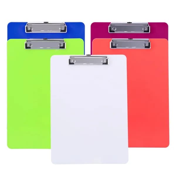 5pcs Пластиковый планшет с широким зажимом для А4