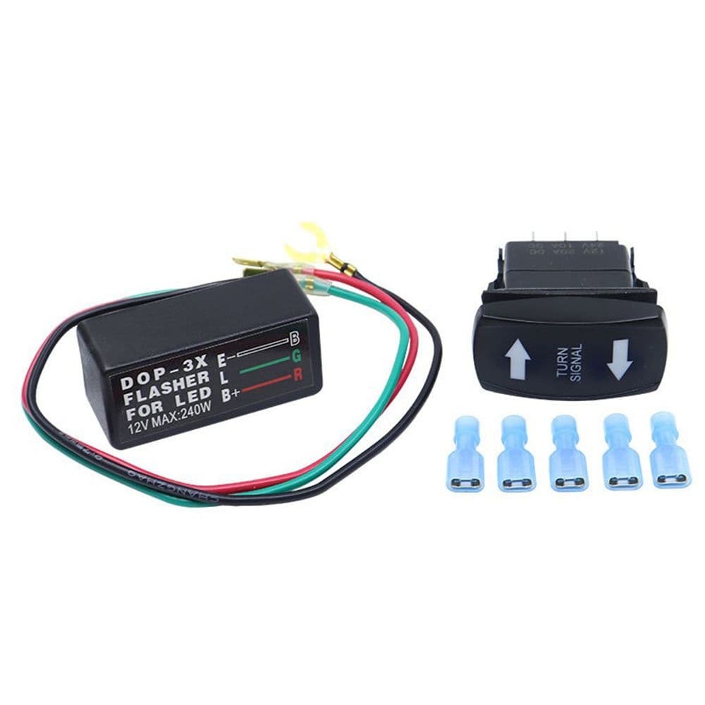 Поворотный сигнал комплекта Rocker Switch Blinker SPDT зеленый светодиод W/Flasher для 12V ATV UTV