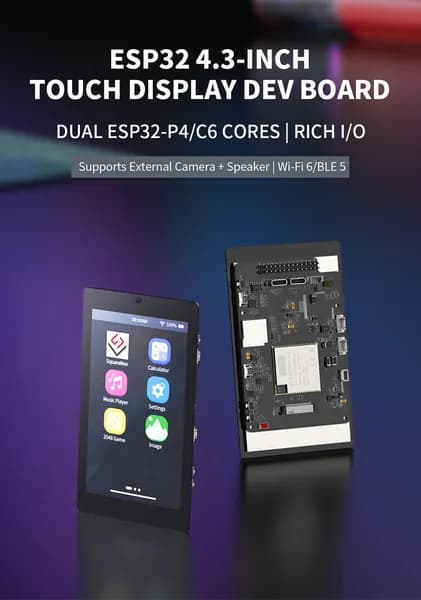 ESP32-P4-C6 IoT HMI 4.3" IPS Панель сенсорная