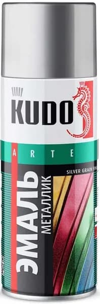 KUDO KU-1026.1 эмаль аэрозольная металлик алкидная серебро (0,21л)