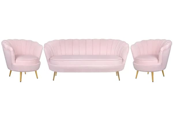 Комплект кресел и трехместного дивана дивана ракушка Pearl Triple Pink V2