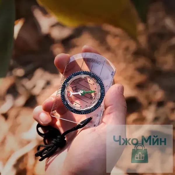 Прозрачный мини-акриловый компас с масштабом и ремешком, многофункциональный для ориентирования и туризма