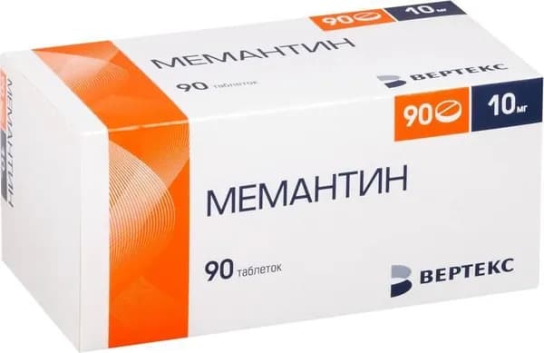 Мемантин-Вертекс, таблетки покрытые пленочной оболочкой 10 мг, 90 шт.