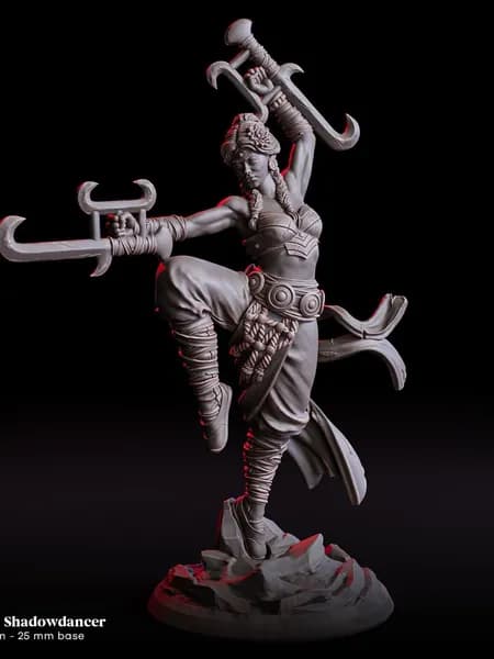 Фигурка под покраску Аня, мрачная танцовщица, база 25mm