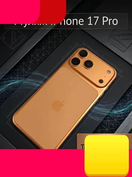 Муляж iPhone 17 PRO-С ЛОГОТИПОМ-оранжевый