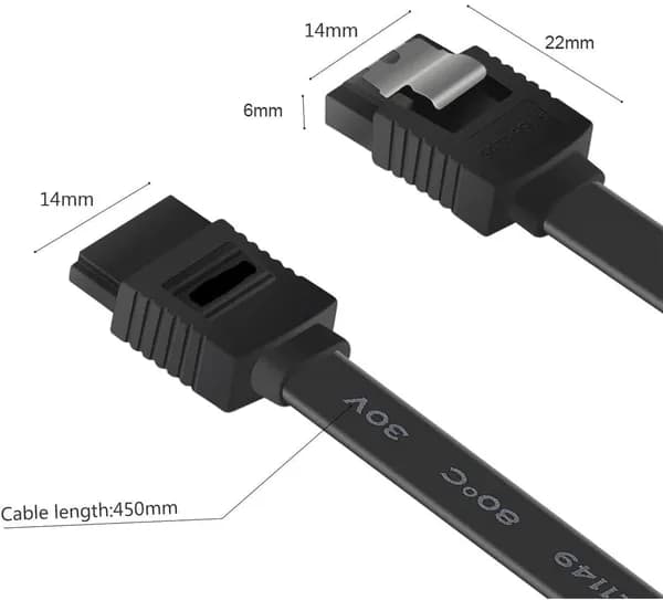 Кабель SATA 6Gb/s 50см комплект 2 шт. угловой + прямой