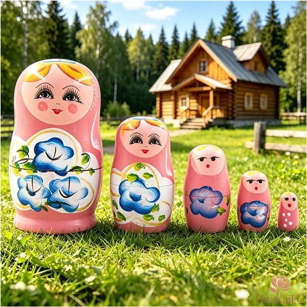 Матрешка из дерева 5 уровней, ручная роспись, народный стиль, игрушка для детей, сувенир