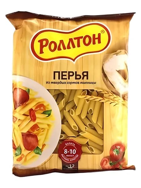 Макароны перья Роллтон рифленые высший сорт, 400г