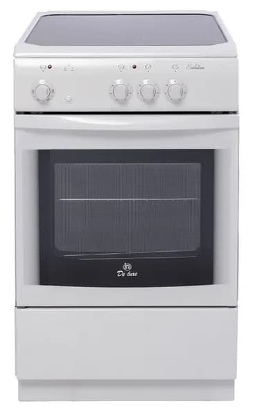 de luxe 506003.04ЭС Электрическая плита белый, конфорок - 3 шт, духовка - 60 л, 87 см x 50 см x 60 см