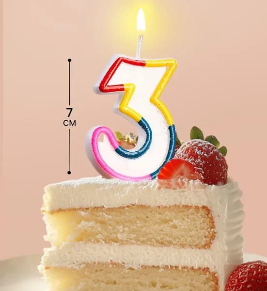 Свеча для торта Цифра 3, 7 см