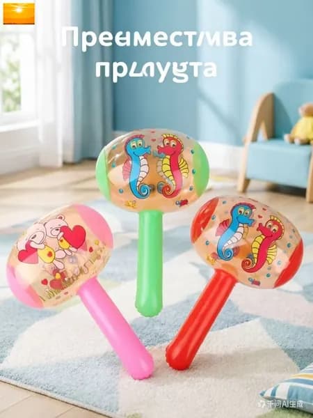 случайные детские надувные игрушки длиной 22 см с пневматическими молотками,3 шт