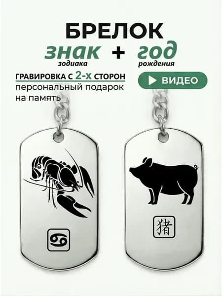 Брелок для ключей знак зодиака рак и год рождения