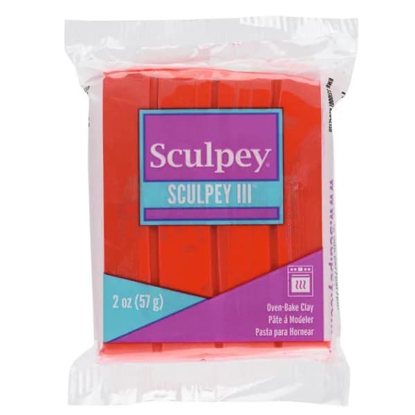 Полимерная глина Sculpey III 583 цвет ярко-красный 57 гр.