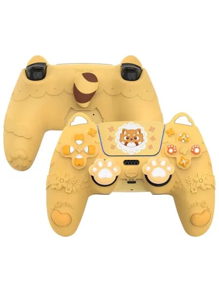 PlayVital силиконовый чехол Cute Spring Lesser Panda для контроллера PS5, накладки на стики и стикеры, полная защита, противоскользящий, совместим с зарядной станцией