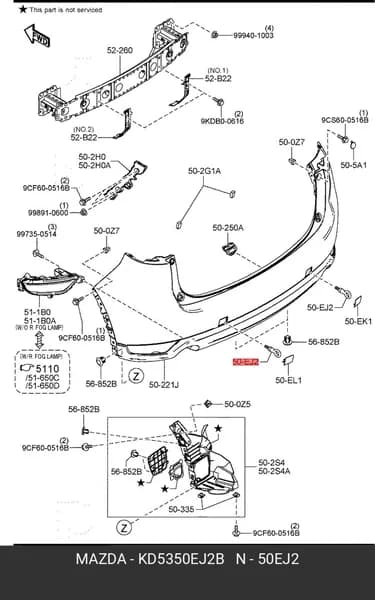 крюк буксировочный org (Mazda KD5350EJ2B)