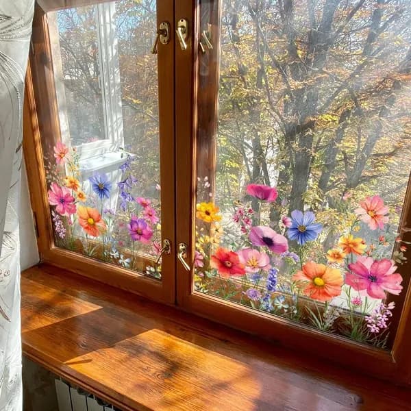 Новые растения, цветы, подсолнухи, бабочки, птицы, наклейки для украшения интерьера, стикеры