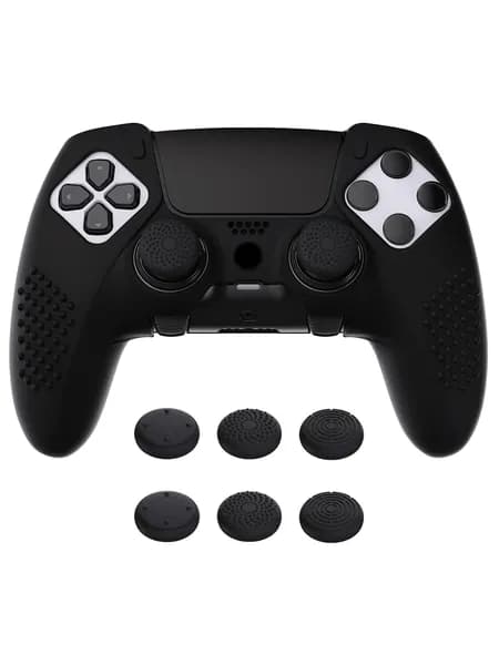 PlayVital Силиконовый чехол 3D Studded Edition для PS5 Edge, противоскользящий, с мягкой резиной, защита геймпада, 6 колпачков для стиков, комфортный игровой опыт