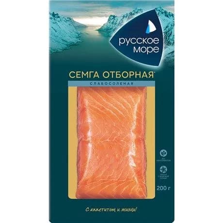 Семга Русское море филе-кусок слабосоленая, 200г