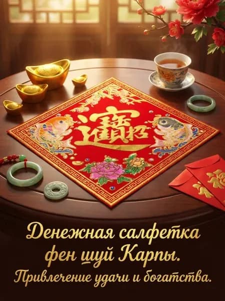 Денежный талисман фен шуй коврик карпы