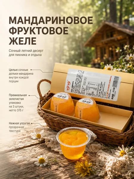 Элегантный комплект мандаринового желе приятный сладкий презент для коллег и друзей