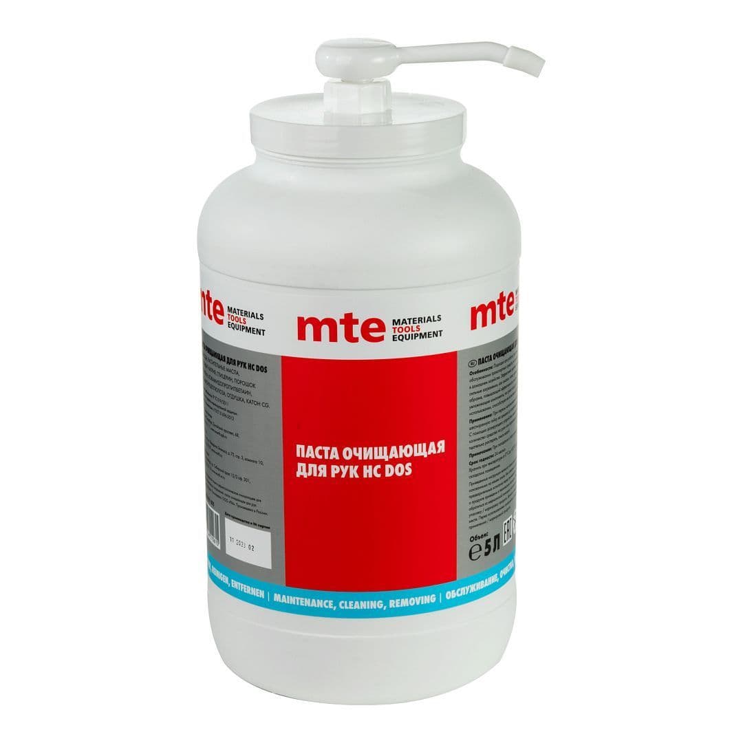 Паста очищающая абразивная для рук mte HC DOS, с дозатором, 5 л