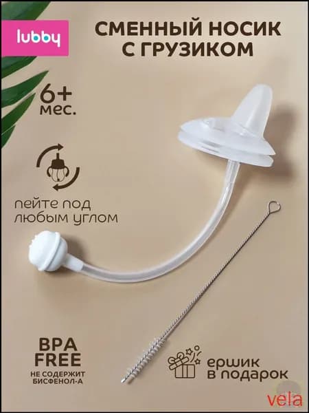 Сменный носик для поильника детского, соска для поильника lubby(прозрачный)