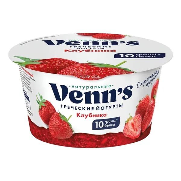Йогурт Venn s Греческий с клубникой 0,1% 130 г
