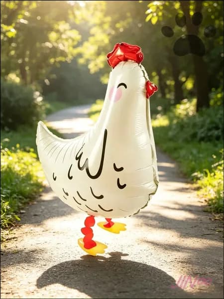 Шар 3D (23''/58 см) Ходячая Фигура, Курица, Белый, 1 шт. SYQ-06