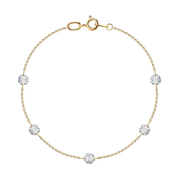 Золотой браслет DIAMANT-ONLINE с фианитом 585 пробы