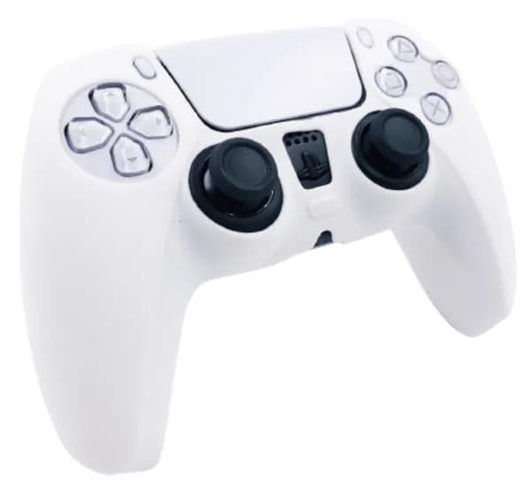 Чехол на геймпад PS5 Белый (White)/полное силиконовое покрытие, защита от ударов