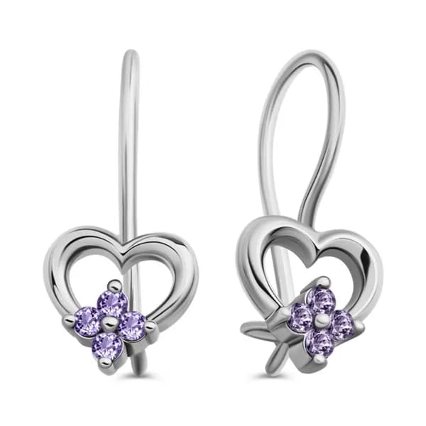 Серьги детские с фианитами серебро 925 пробы 585GOLD