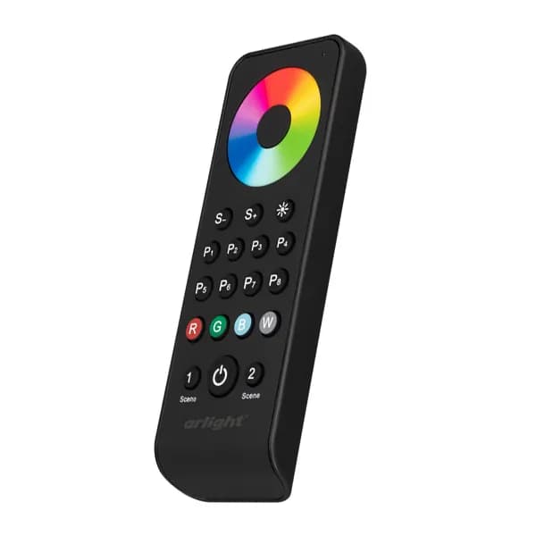 Пульт управления многоцветной RGB/RGBW подсветкой SMART-R43-RGBW Black (1 зона, 2.4G) (Arlight, IP20 Пластик, 5 лет)