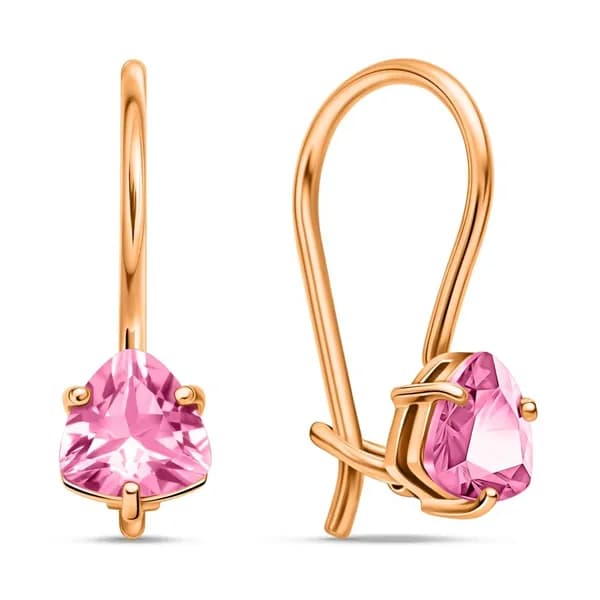 Серьги детские с фианитами из красного золота 375 пробы 585GOLD