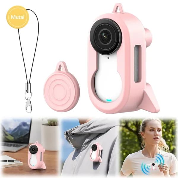 Чехол для Insta360 GO3S и GO3 из силикона розового цвета