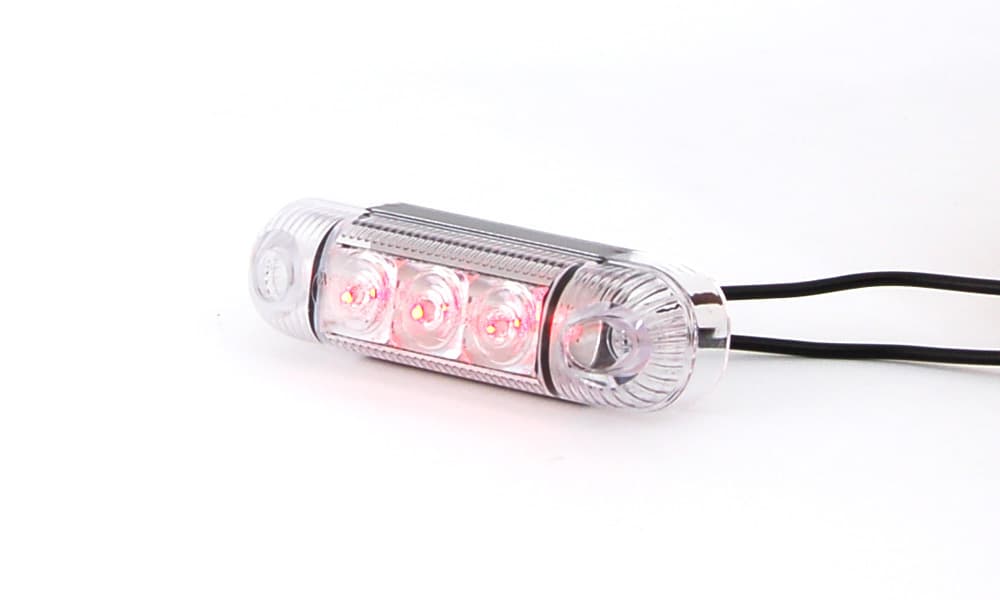 Габарит-Диод L 84x24 12V-24V прозрачный красный 3диода 285W61 (WAS)